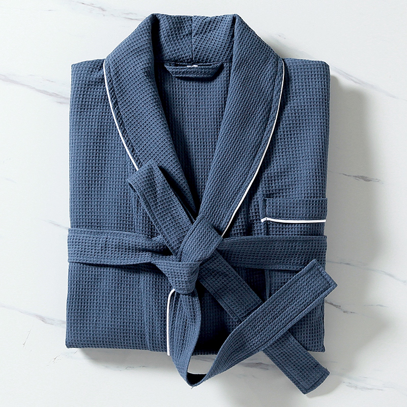 یقه شال وافل کوچک 100% پنبه ای با حوله لوله کشی یقه شال وافل کوچک 100% پنبه ای با حوله لوله کشی