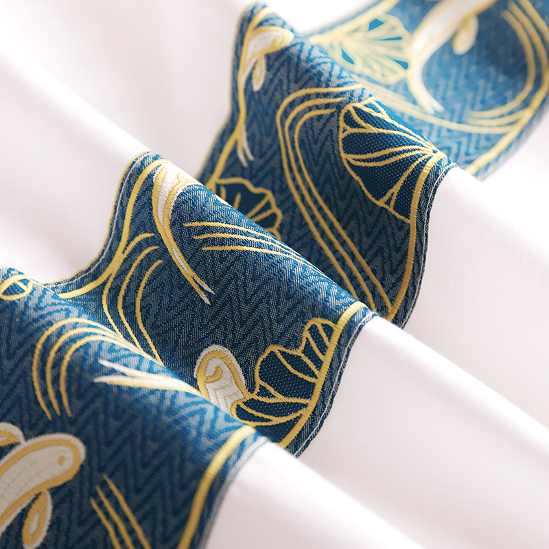 سرویس خواب هتلی 60S پنبه ای سفارشی تزئینات نوار ژاکارد سرویس خواب هتلی 60S پنبه ای سفارشی تزئینات نوار ژاکارد